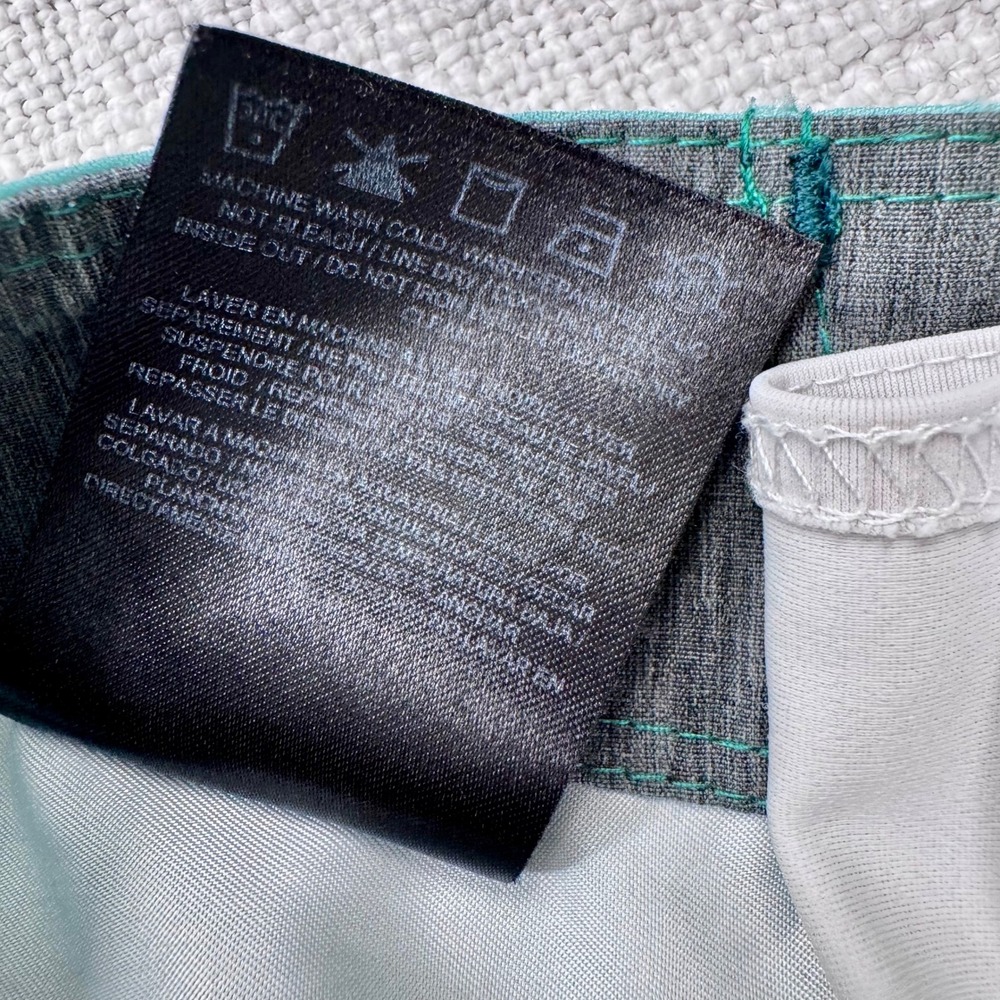 Hurley Block Party Board Shorts Mens 32 Green Heathered Swim Trunks Buckle - Picture 4 of 8